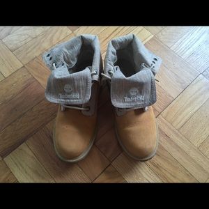 Timberland Fold Down Canvas Boot Size 6.5 women